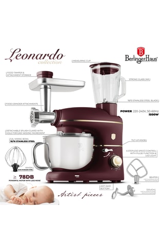 Robot de cuisine multifonction 4-en-1 Leonardo - 1500 W - 6 vitesses