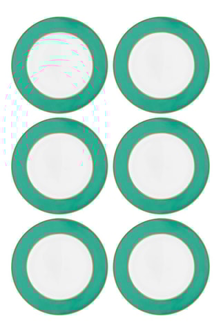 6 assiettes plates en porcelaine Chique - 17 cm