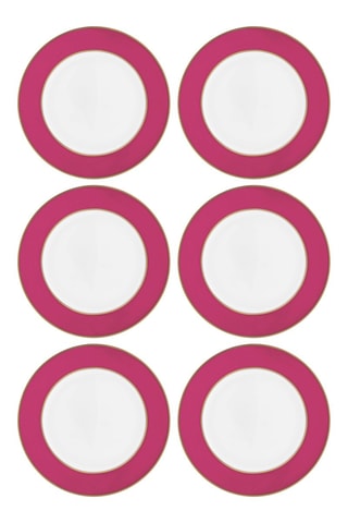 6 assiettes plates en porcelaine Chique - 17 cm