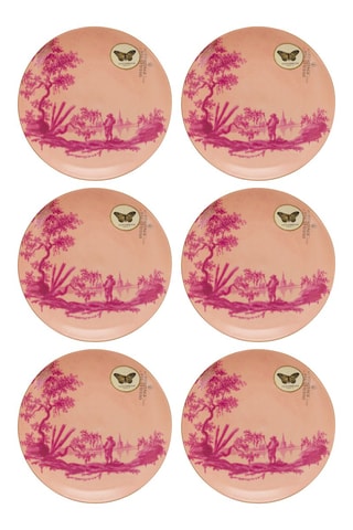 6 assiettes plates en porcelaine Heritage - 18 cm