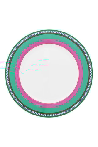 6 assiettes plates en porcelaine Chique Stripes - 28 cm