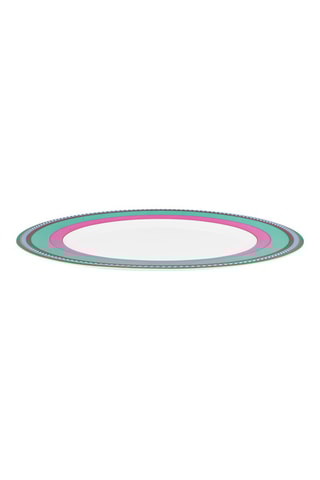 6 assiettes plates en porcelaine Chique Stripes - 28 cm