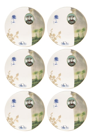 6 assiettes creuses en porcelaine Heritage - 18 cm