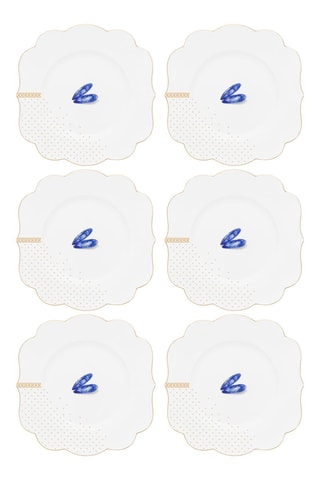 6 assiettes à dessert en porcelaine Royal Yerseke - 23,5 cm