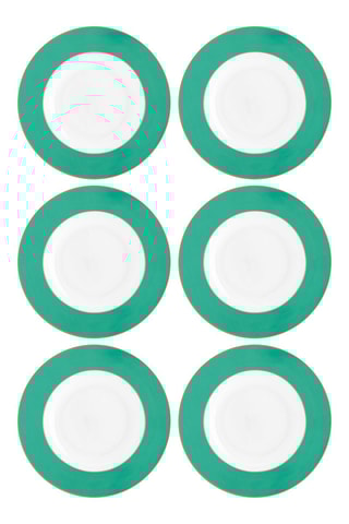 6 assiettes creuses en porcelaine Chique - 23,5 cm