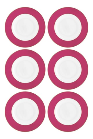 6 assiettes creuses en porcelaine Chique - 23,5 cm