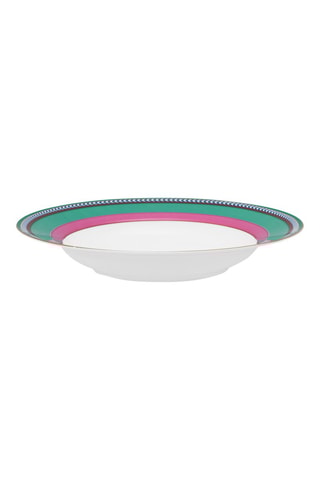 6 assiettes creuses en porcelaine Chique  Stripes - 23,5 cm
