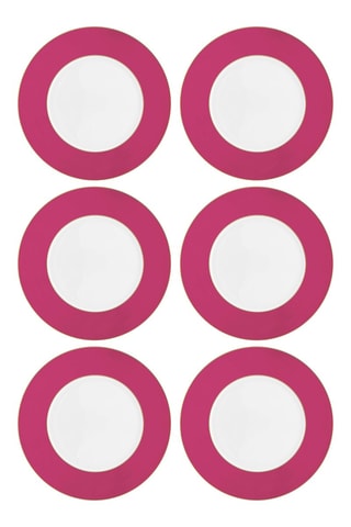 6 assiettes plates en porcelaine Chique - 28 cm