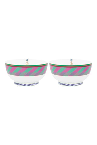 2 saladiers en porcelaine Chique Stripes - 18 cm