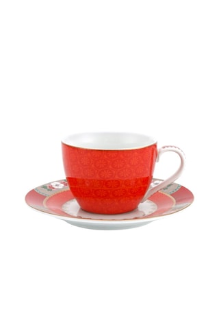6 tasses à café avec soucoupes en porcelaine Blushing Birds - 12 cl