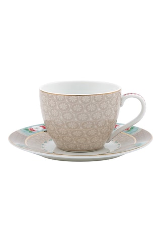 6 tasses à café avec soucoupe en porcelaine Blushing Birds - 12 cl