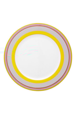 6 assiettes plates en Bone China Chique - 28 cm