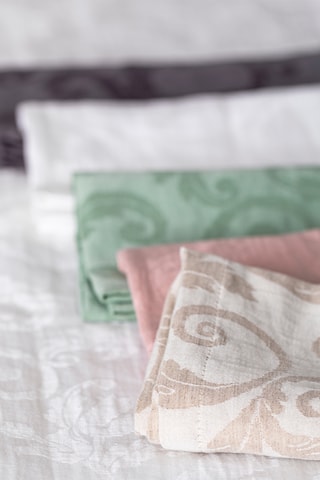 Serviette en lin Dalia - Ecru et beige