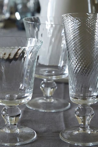 6 copos de champagne em vidro soprado Espiral