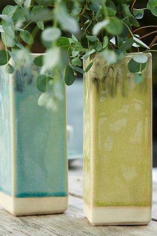 Vase en grès Madeira - Bleu clair