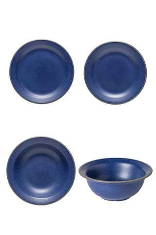 Assiette plate, assiette creuse, assiette plate et bol en grès Positano 