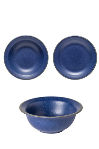 Assiette creuse, assiette plate et bol en grès Positano