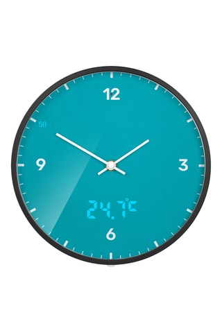 Klok - 24 cm - Pauwblauw en Zwart