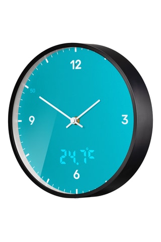 Klok - 24 cm - Pauwblauw en Zwart