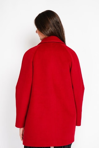 Wollen Oversized Jas - Bordeauxrood
