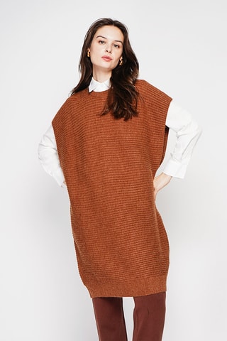 Trui-jurk oversized - Bruin