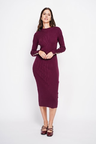 Trui-jurk - Bordeauxrood