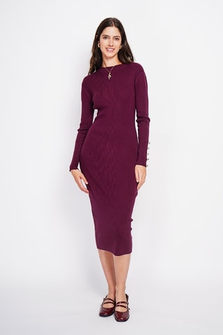 Trui-jurk - Bordeauxrood