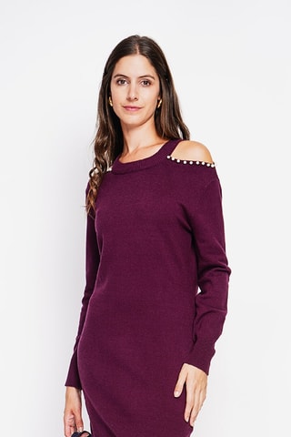 Trui-jurk - Bordeauxrood