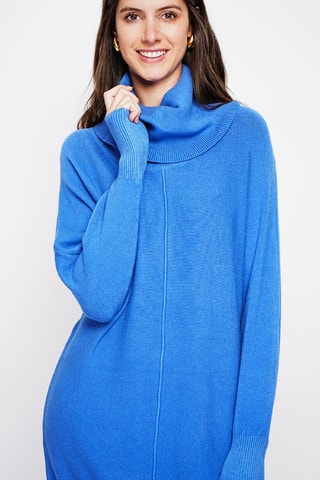 Trui-jurk oversized - Koningsblauw