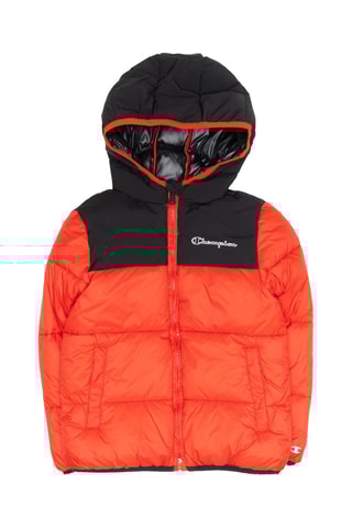 Doudoune à capuche - Rouge et noir