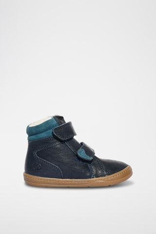Gevoerde Leren Enkellaarzen Footprint Change - Blauw 