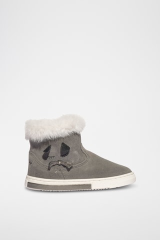 Gevoerde Nubuck Enkellaarzen Baby Glitter - Grijs