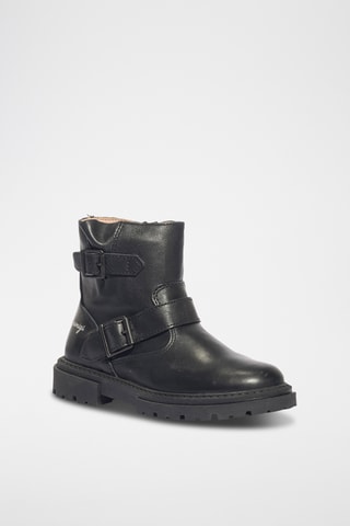 Leren Enkellaarzen Happy Fashion - Zwart