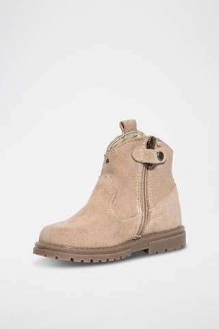 Nubuck Enkellaarzen Happy Fashion - Beige