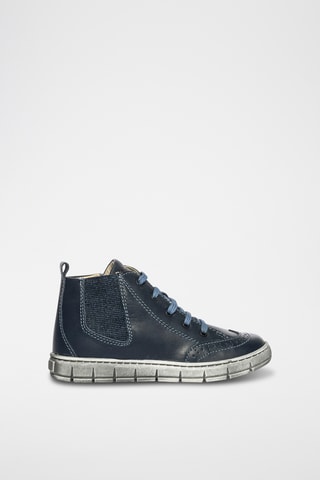 Hoge Leren Sneakers Play Arrow - Nachtblauw