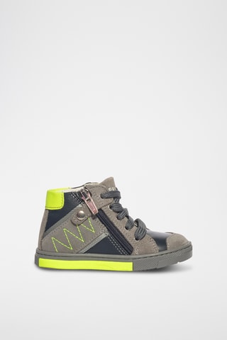 Leren Hoge Sneakers Baby Glitter - Zwart en Beige