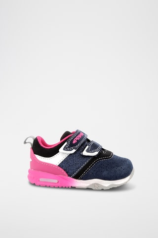 Leren Sneakers Baby Float - Marineblauw en roze