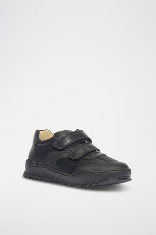 Leren Sneakers Boy School - Zwart