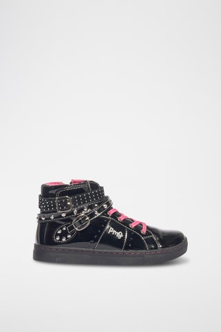 Hoge Gelakte Sneakers B&G Stars - Zwart