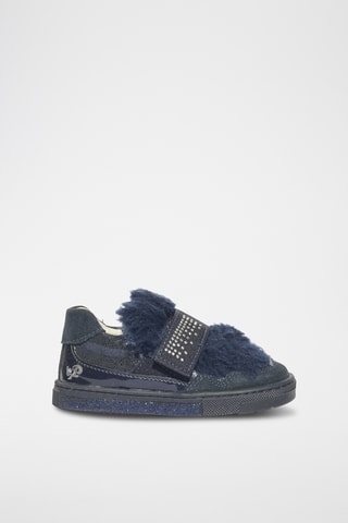 Leren Sneakers Baby Glitter - Marineblauw