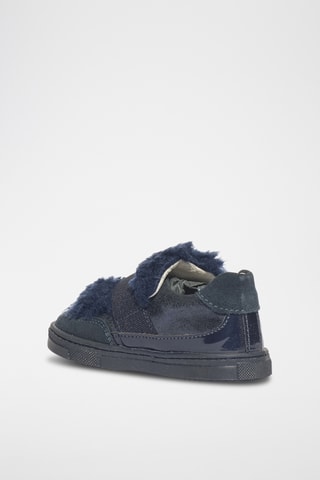 Leren Sneakers Baby Glitter - Marineblauw