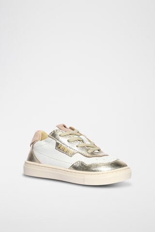 Leren Sneakers Baby Miami - Wit en goudkleurig