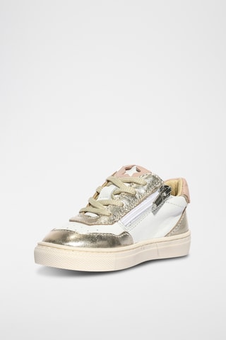 Leren Sneakers Baby Miami - Wit en goudkleurig