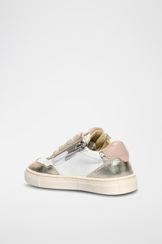 Leren Sneakers Baby Miami - Wit en goudkleurig