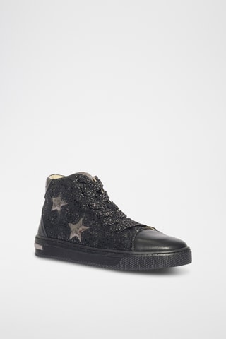 Hoge Leren Sneakers Stylish - Zwart