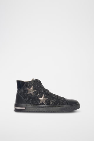 Hoge Leren Sneakers Stylish - Zwart