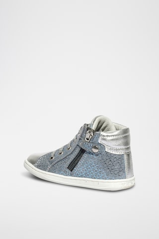 Hoge Leren Sneakers Snorky - Zilverkleurig en Hemelsblauw