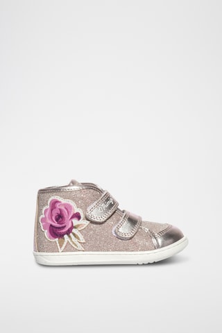 Hoge Leren Sneakers Snorky - Poederroze en goudkleurig