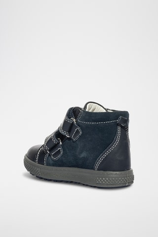 Hoge Leren Sneakers Barth 19 - Zwart en Donkerblauw