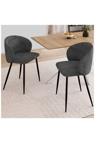 2 chaises Léona - 51 x 71 x 53 cm - Revêtement en velours